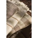 plaid coton blanc ecru rayé naturel franges ib laursen
