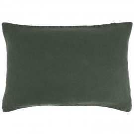 coussin lin vert fonce rectangulaire ib laursen