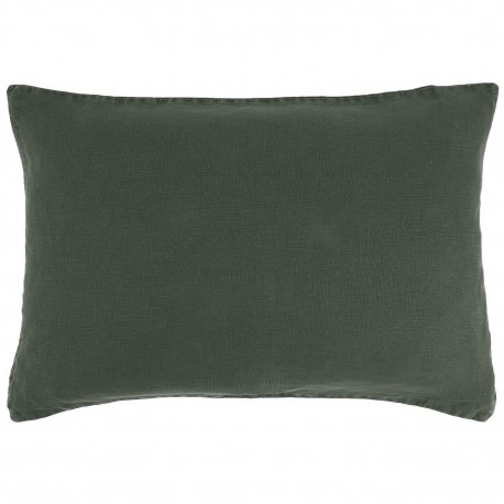 coussin lin vert fonce rectangulaire ib laursen