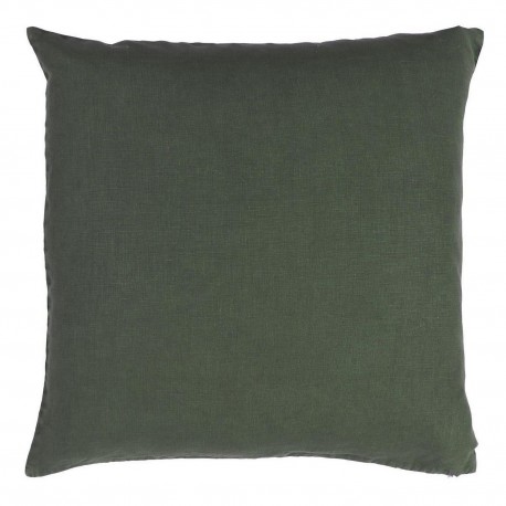 grand coussin carre lin vert fonce ib laursen