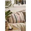 coussin toile rayures salon couleurs douces brun rose ib laursen