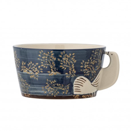 tasse mug decore avec colombe gres bleu bloomingville hezha