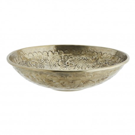 saladier aluminium dore laiton martele decore madam stoltz