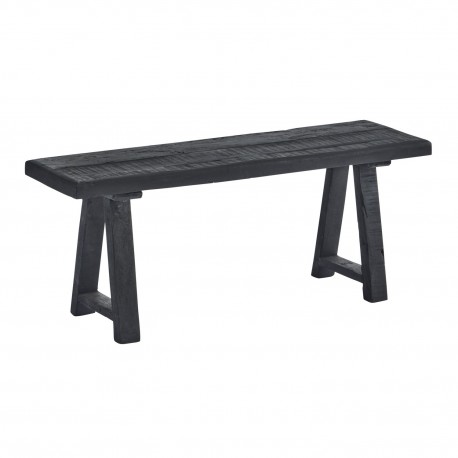 banc noir bois recycle rustique madam stoltz