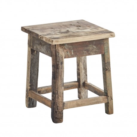 Petit tabouret rustique bois recyclé Madam Stoltz