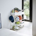 etagere a chaussures design blanc metal roulettes yamazaki tower