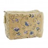 trousse de toilette velours brode jaune floral madam stoltz