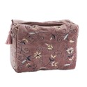 trousse de toilette cosy velours fleuri rose madam stoltz