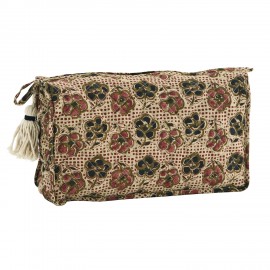 trousse de toilette pompon coton matelasse imprime floral madam stoltz
