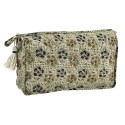 trousse de toilette pompon coton imprime floral vert madam stoltz