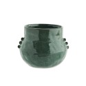cache pot artisanal gres vert fonce boule madam stoltz