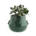 cache pot artisanal gres vert fonce boule madam stoltz