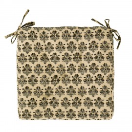 galette de chaise coton beige motif imprime indien madam stoltz