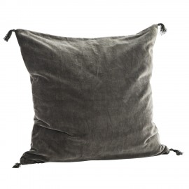 grande housse de coussin velours gris fonce madam stoltz