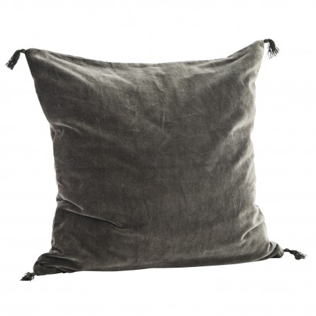 grande housse de coussin velours gris fonce madam stoltz
