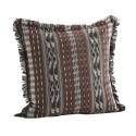 grande housse de coussin tisse ikat marron franges madam stoltz