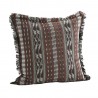 grande housse de coussin tisse ikat marron franges madam stoltz