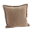 housse de coussin marron clair uni velours madam stoltz