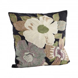 House de coussin brodé fleurs coton Madam Stoltz
