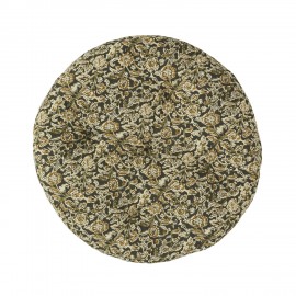 coussin de chaise rond coton imprime vert motif vegetal madam stoltz