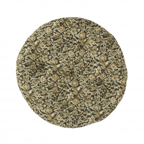 coussin de chaise rond coton imprime vert motif vegetal madam stoltz
