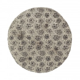 galette de chaise ronde gris beige imprime fleuri madam stoltz