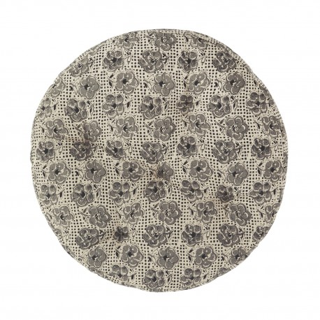 galette de chaise ronde gris beige imprime fleuri madam stoltz