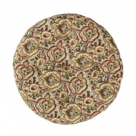 coussin de chaise rond motif floral orange rouge madam stoltz
