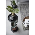 support pour plantes rond metal noir design yamazaki