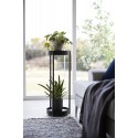 support pour plantes rond metal noir design yamazaki