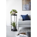 support pour plantes rond metal noir design yamazaki