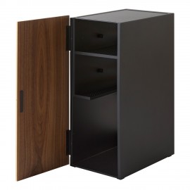 armoire rangement bureau console jeux chic bois fonce yamazaki tower