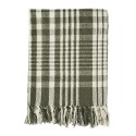 plaid coton recycle vert carreaux franges madam stoltz