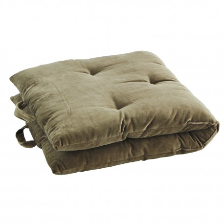 matelas des sol assise velours vert olive uni madam stoltz