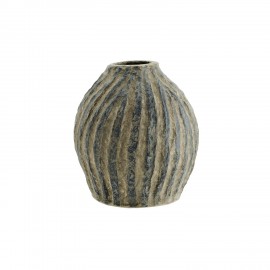 vase papier mache gris fleurs sechees madam stoltz