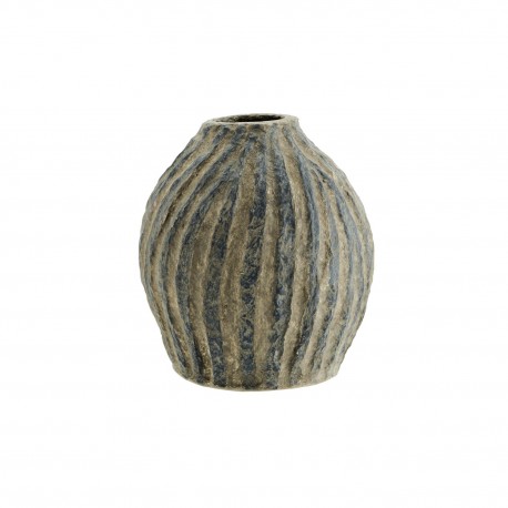 vase papier mache gris fleurs sechees madam stoltz