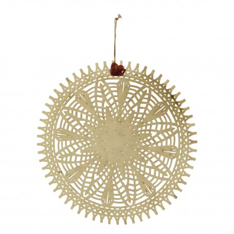 decoration murale disque ajouré metal dore laiton madam stoltz