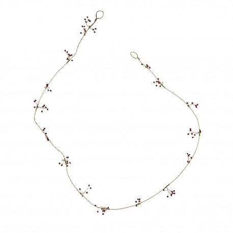 decoration murale guirlande fil dore perles rouges madam stoltz