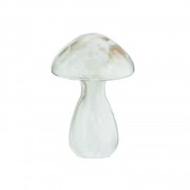 champignon decoratif en verre blanc beige madam stoltz