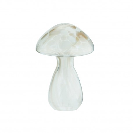 champignon decoratif en verre blanc beige madam stoltz