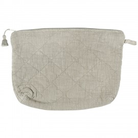 trousse de toilette coton uni beige lin matelasse ib laursen