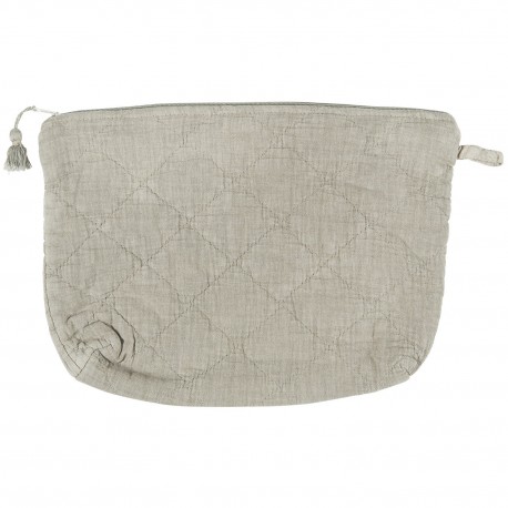 trousse de toilette coton uni beige lin matelasse ib laursen