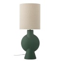 lampe de table chic ceramique vert fonce lin ecru bloomingville sergio