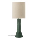 lampe de table chic ceramique vert fonce lin ecru bloomingville sergio