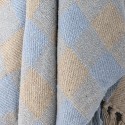 plaid coton recycle carreaux bleu clair beige bloomingville largs