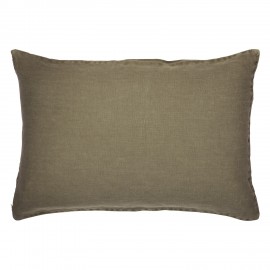 ib laursen housse de coussin rectangulaire lin vert olive 40 x 60 cm