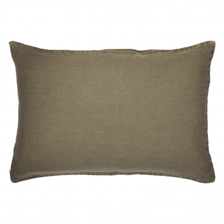 ib laursen housse de coussin rectangulaire lin vert olive 40 x 60 cm