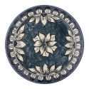 assiette plate peinte la main bleu mediterraneen bloomingville karlie