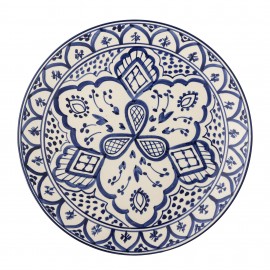 assiette orientale plate bleu gres peint main bloomingville karlie