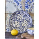assiette orientale plate bleu gres peint main bloomingville karlie
